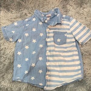 3/$15 Toddler patriotic flag Button Down Shirt